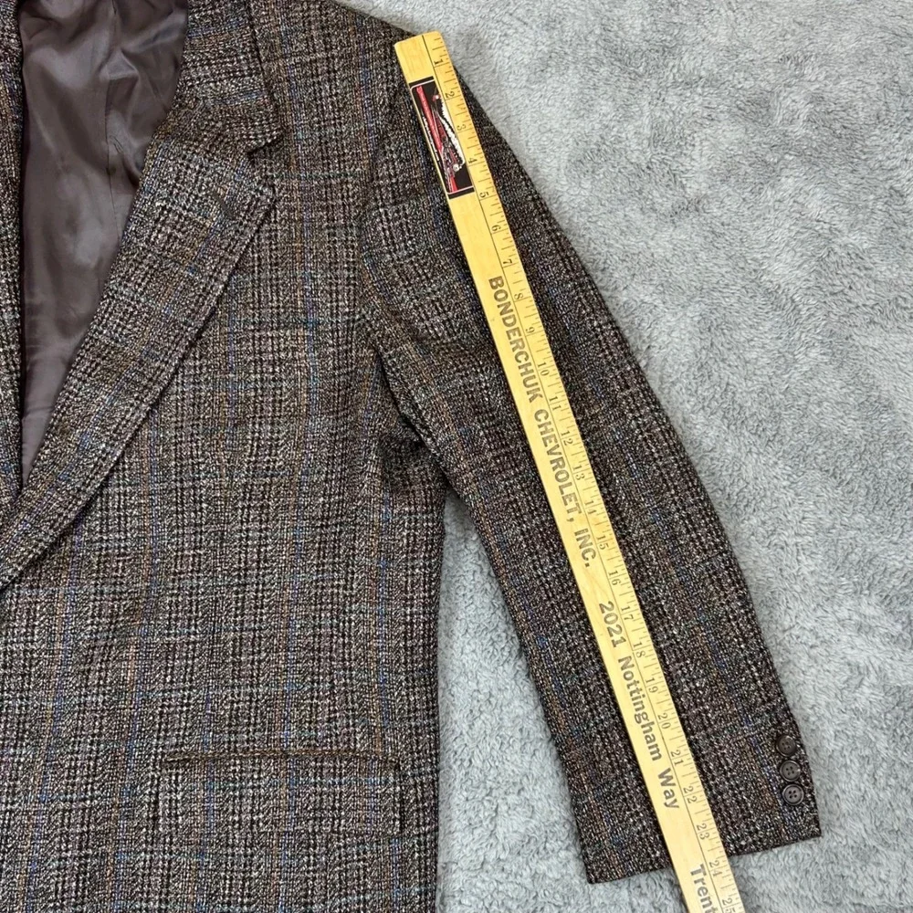 Alan Lebow for Hartz Mens Brown Plaid Two Button Blazer Sport Coat BMT Mens Shop